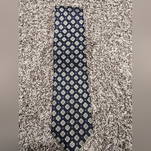 FRATELLI MODA 100% SILK HANDMADE ITALY MENS TIE GEOMETRIC - Picture 1 of 3